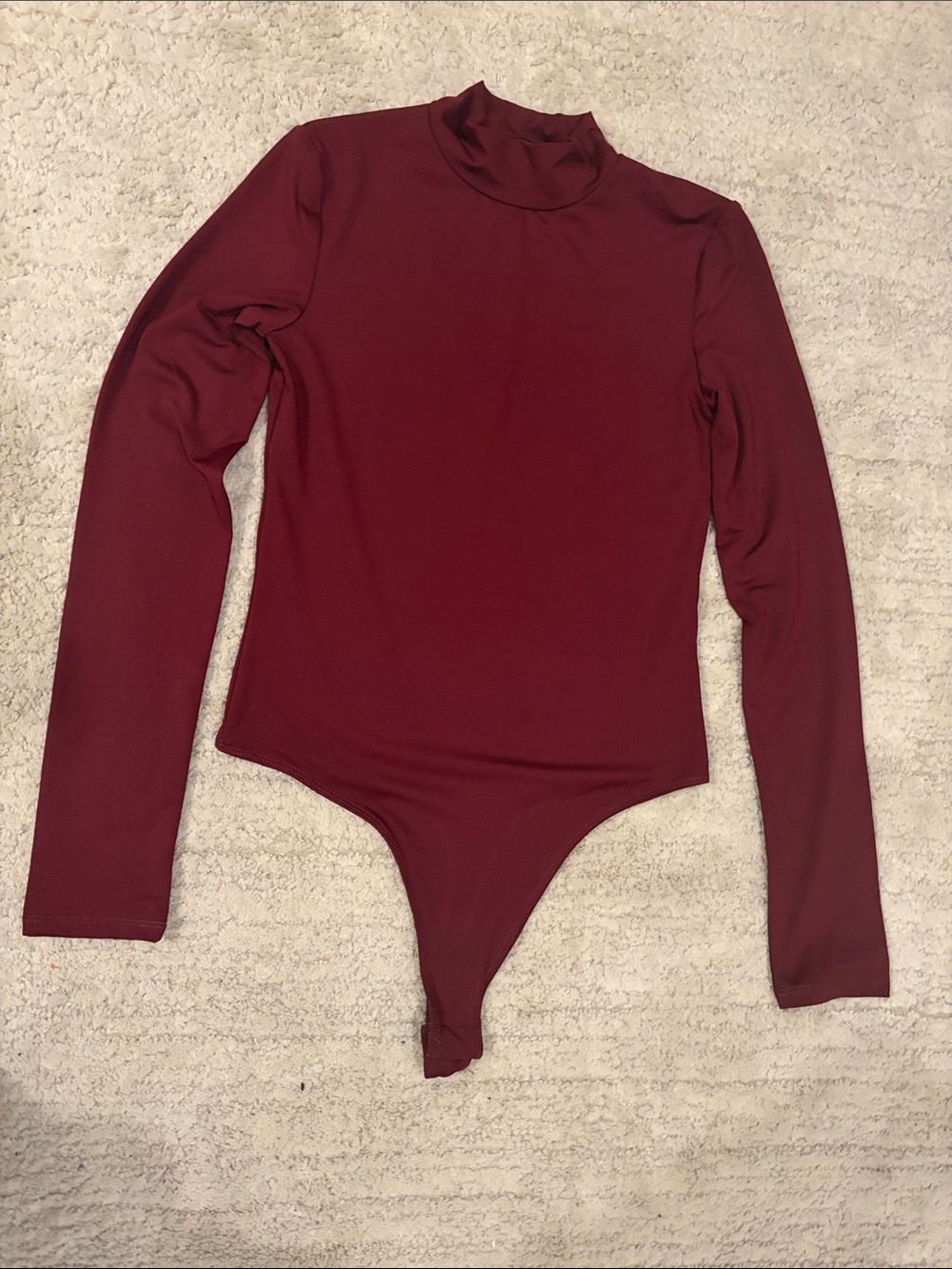 Streetwear Society Burgundy Long-Sleeve turtle neck One-Piece Bodysuit